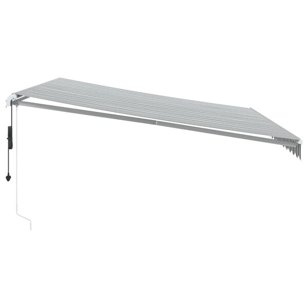 vidaXL Markise Automatisch Anthrazit & Wei&szlig; 450x350 cm