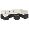 vidaXL Sofa Set 9 stk. Schwarz und Creme Poly-Rattan