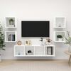 vidaXL 5-tlg. TV-Schrank-Set Wei&szlig; Holzwerkstoff