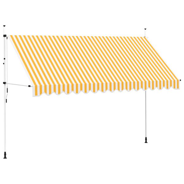 vidaXL Einziehbare Markise Handbetrieben 400 cm Orange/Wei&szlig; Gestreift