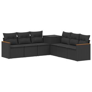 vidaXL Sofa Set 7 stk. Schwarz Polyrattan und Stahl
