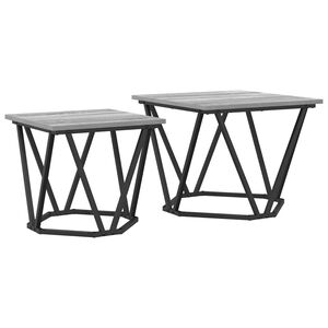 vidaXL Beistelltisch-Set 2 stk. Graues Sonoma 50 x 50 x 40 cm