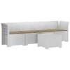 vidaXL 4-Sitzer Gartensofa mit Kissen Rattan Look PP Wei&szlig;