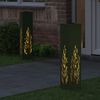 vidaXL Solar LED Weg Licht 2 pcs Olive Gr&uuml;n Kalt gewalzter Stahl