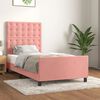 vidaXL Bettgestell mit Kopfteil Rosa 100x200 cm Samt