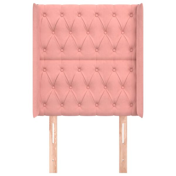 vidaXL Kopfteil mit Ohren Rosa 83x16x118/128 cm Samt