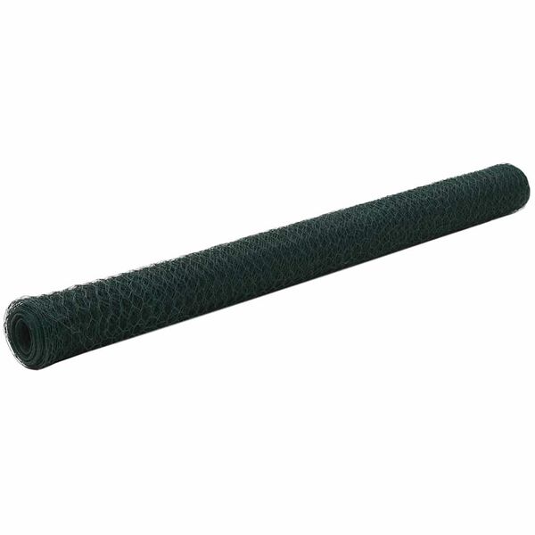 vidaXL Drahtzaun Stahl mit PVC-Beschichtung 25x1,5 m Gr&uuml;n