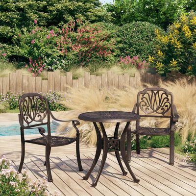 vidaXL 3-tlg. Bistro-Set Aluminiumguss Bronzen