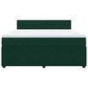vidaXL Boxspringbett mit Matratze Dunkelgr&uuml;n 180x200 cm Samt