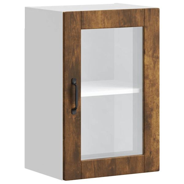 vidaXL K&uuml;chen-H&auml;ngeschrank mit Glast&uuml;r Porto R&auml;uchereiche
