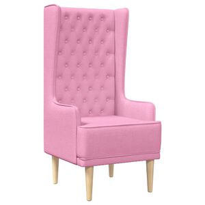 vidaXL Hochlehner Rosa Stoff