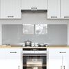 vidaXL K&uuml;chenr&uuml;ckwand 2 pcs Hellgrau 80 x 50 cm Geh&auml;rtetes Glas