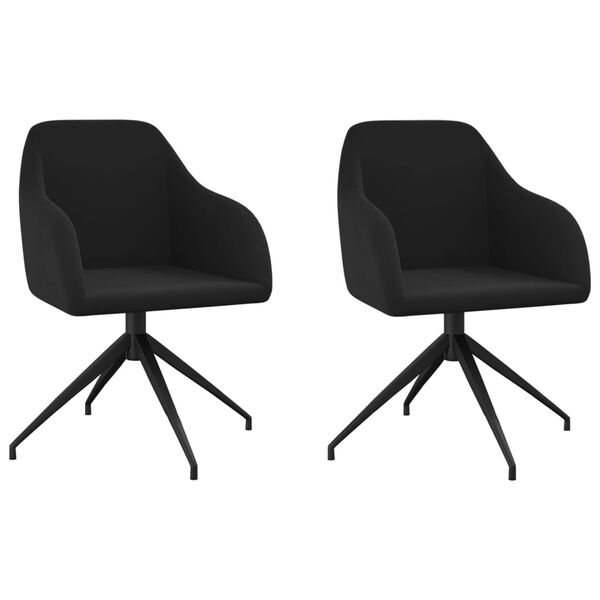 vidaXL Esszimmerst&uuml;hle 2 Stk. Schwarz Samt