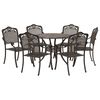vidaXL Garten Essgruppe 7 pcs Bronze 90 x 90 x 75 cm Gussaluminium