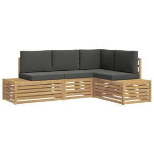 vidaXL Outdoor-Sofagarnitur mit Kissen 4 St&uuml;ck Wei&szlig; und Anthrazit
