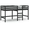 vidaXL Kinderhochbett mit Leiter Schwarz 90x200 cm Massivholz Kiefer