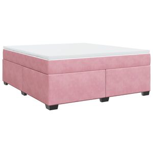 vidaXL Boxspringbett mit Matratze Rosa 180x200 cm Samt