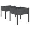 vidaXL Pflanzk&uuml;bel 2 Stk. Grau 70x70x70 cm Massivholz Kiefer