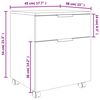 vidaXL Mobiler Aktenschrank mit Rollen Wei&szlig; 45x38x54 cm Holzwerkstoff