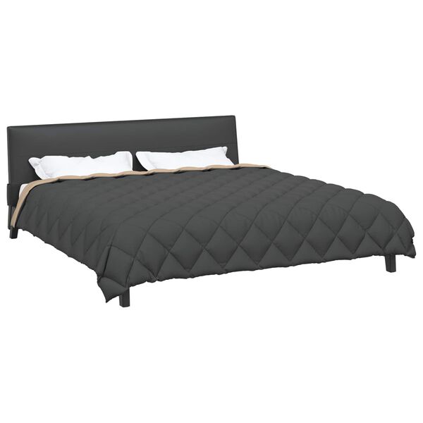 vidaXL Winterbettdecke Anthrazit und Taupe 240 x 260 cm Mikrofaser