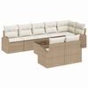 vidaXL Gartensofa-set 9 stk. Beige und Wei&szlig; Poly-Rattan