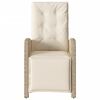 vidaXL 3-tlg. Bistro-Set mit Kissen Beige Poly Rattan