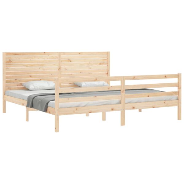 vidaXL Massivholzbett mit Kopfteil