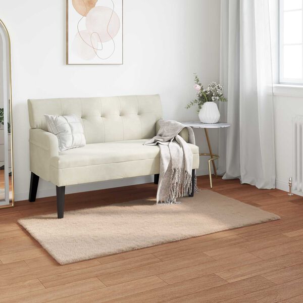 vidaXL Kunstfell Hasen Teppich Olite Taupe 60 x 110 cm Polyester