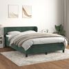 vidaXL Boxspringbett mit Matratze Dunkelgr&uuml;n 140x200 cm Samt