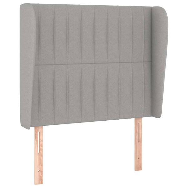 vidaXL Kopfteil mit Ohren Hellgrau 103x23x118/128 cm Stoff