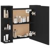 vidaXL Spiegelschrank mit LED Schwarz 70x16,5x60 cm