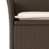 vidaXL 5-tlg. Garten-Essgruppe mit Kissen Braun Poly Rattan Glas