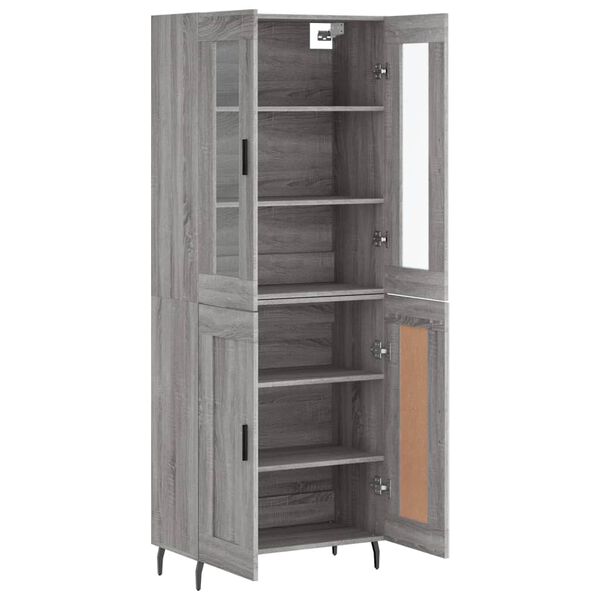 vidaXL Highboard Grau Sonoma 69,5x34x180 cm Holzwerkstoff