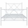 vidaXL Bettgestell mit Kopf- und Fu&szlig;teil Metall Wei&szlig; 90x200 cm