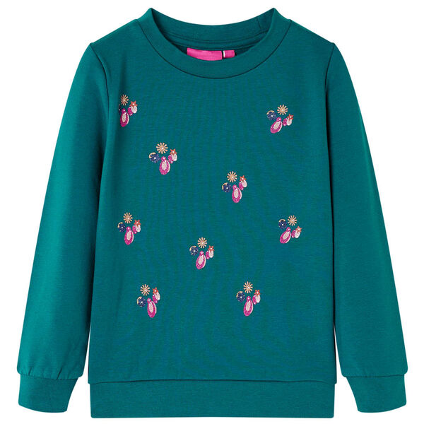 Kinder-Sweatshirt Dunkelgr&uuml;n 128