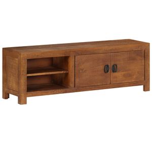 vidaXL TV-Schr&auml;nk mit Regal Braun 110 x 30 x 40 cm Massivholz Mango