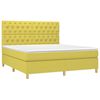 vidaXL Boxspringbett mit Matratze & LED Gr&uuml;n 160x200 cm Stoff