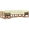vidaXL Outdoor-Sofagarnitur 7 stk. Natur und Creme