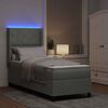 vidaXL Boxspringbett mit LED-Lichtleisten Hellgrau 80 x 200 cm Samt