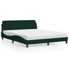 vidaXL Bett mit Matratze "Dover" Dunkelgr&uuml;n 160x200 cm Samt