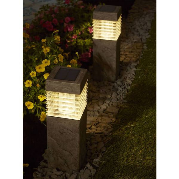 Luxform Intelligente Hybride LED-Garten-Solarleuchte Kansas Anthrazit