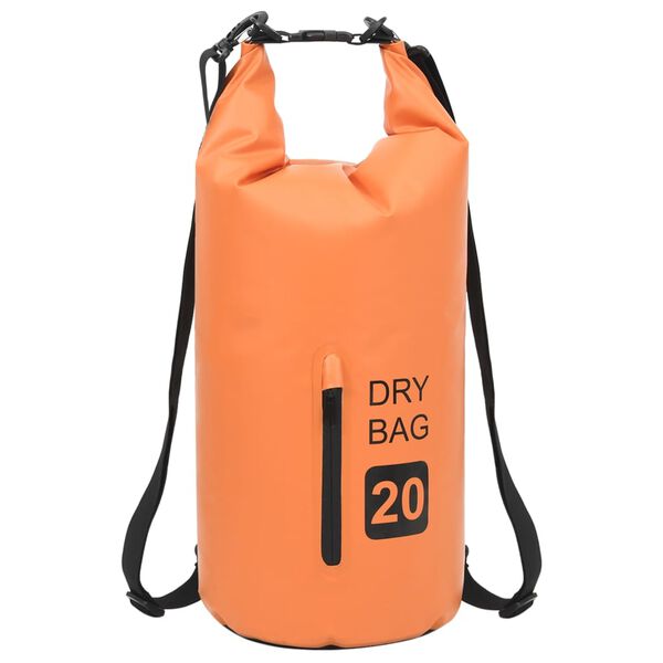 vidaXL Trockensack mit Rei&szlig;verschluss Orange 20 L PVC