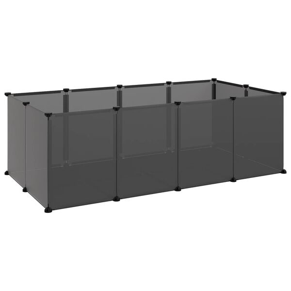vidaXL Kleintierkäfig Schwarz 144x74x46,5 cm PP und Stahl