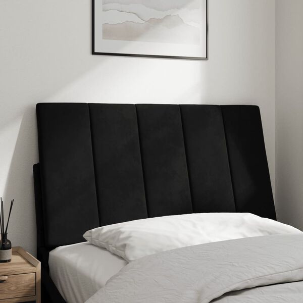 vidaXL Kopfteil-Kissen "Hanko" Schwarz 80 cm Samt
