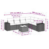 vidaXL 7-tlg. Garten-Sofagarnitur mit Kissen Beige Poly Rattan