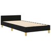vidaXL Bettgestell mit Kopfteil Schwarz 90 x 190 cm Stoff