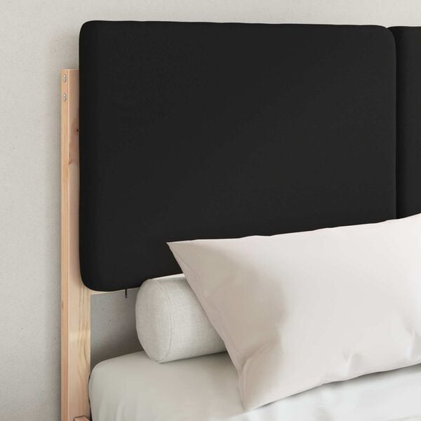 vidaXL Bettgestell mit gepolstertem Kopfteil Schwarz 120 x 200 cm