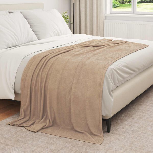 vidaXL &Uuml;berwurfdecke Kamel 210 x 140 cm Fleece