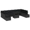 vidaXL Gartensofa-set 11 Stk. Schwarz Poly-Rattan