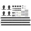 vidaXL Schiebet&uuml;rbeschlag-Set 427 cm Stahl Schwarz